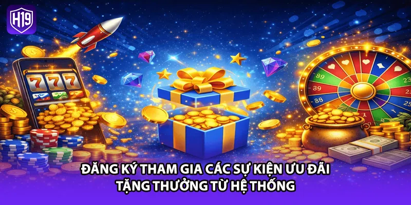Đăng ký tham gia các sự kiện ưu đãi tặng thưởng từ hệ thống